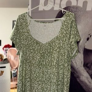 green mini dress